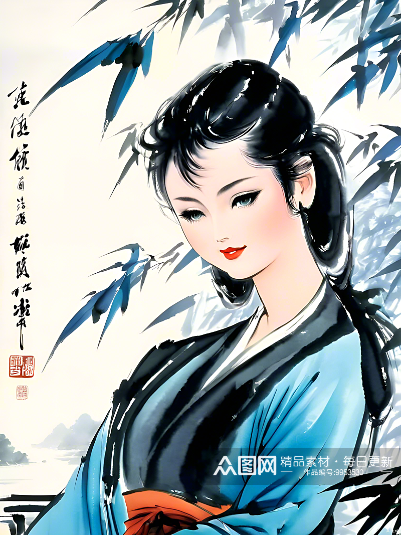 数字艺术 国画人物 国画写意素材