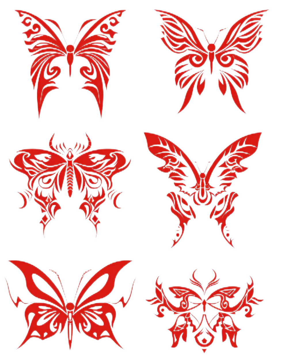 蝴蝶剪纸免抠素材素材