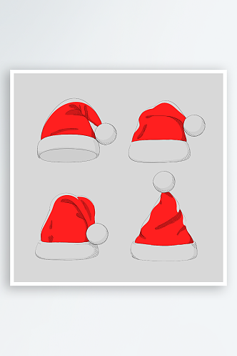 红色圣诞帽字体元素