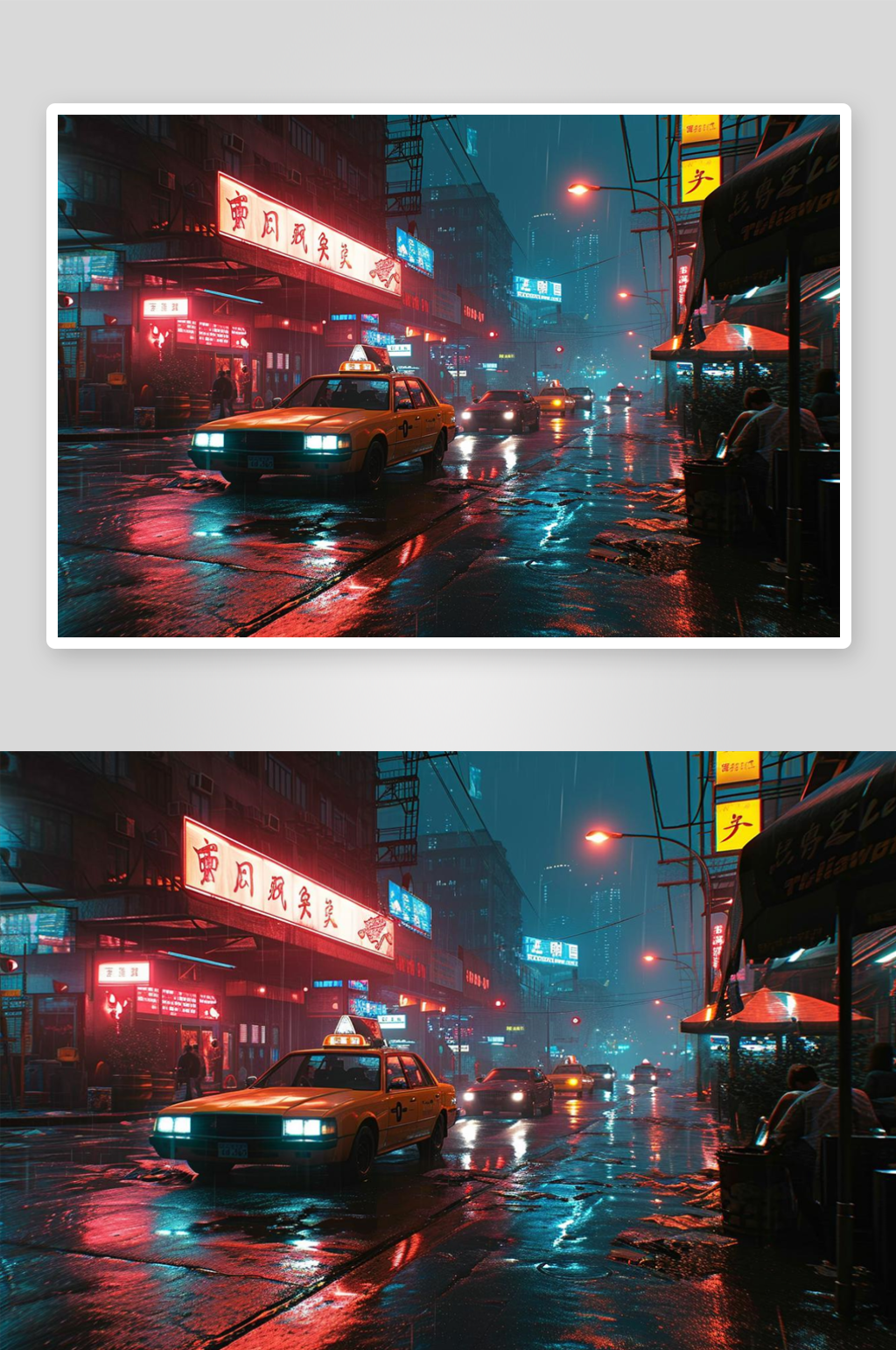 數(shù)字藝術(shù)霓虹燈街景場(chǎng)景夜市街景素材