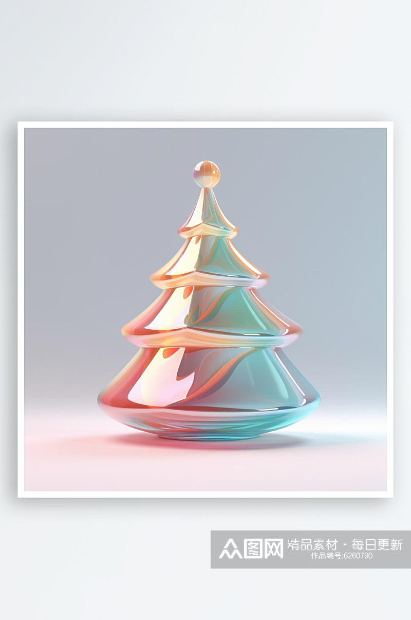 数字艺术圣诞节圣诞树C4D模型玻璃圣诞树素材