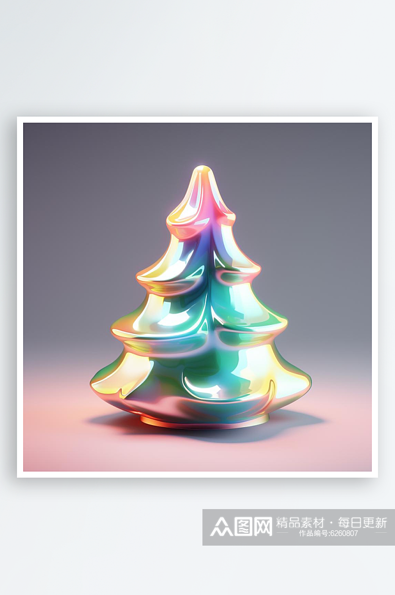 数字艺术圣诞节圣诞树C4D模型玻璃圣诞树素材