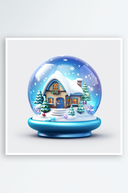数字艺术圣诞节圣诞礼物水晶球音乐盒
