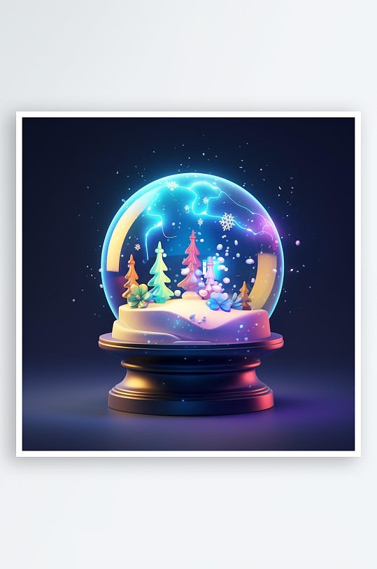 数字艺术圣诞节圣诞水晶球