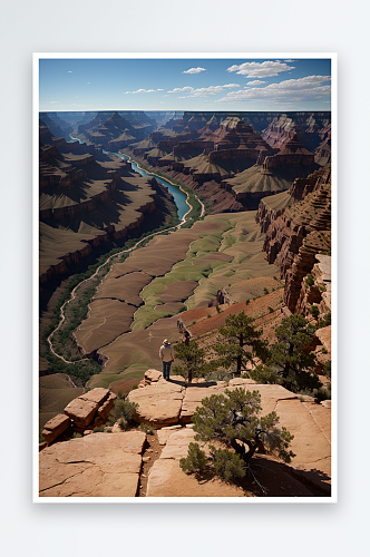 数字艺术卡斯特地貌山谷河流丘陵风景摄影