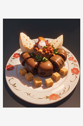 数字艺术美食插画美食摄影小笼包海报素材