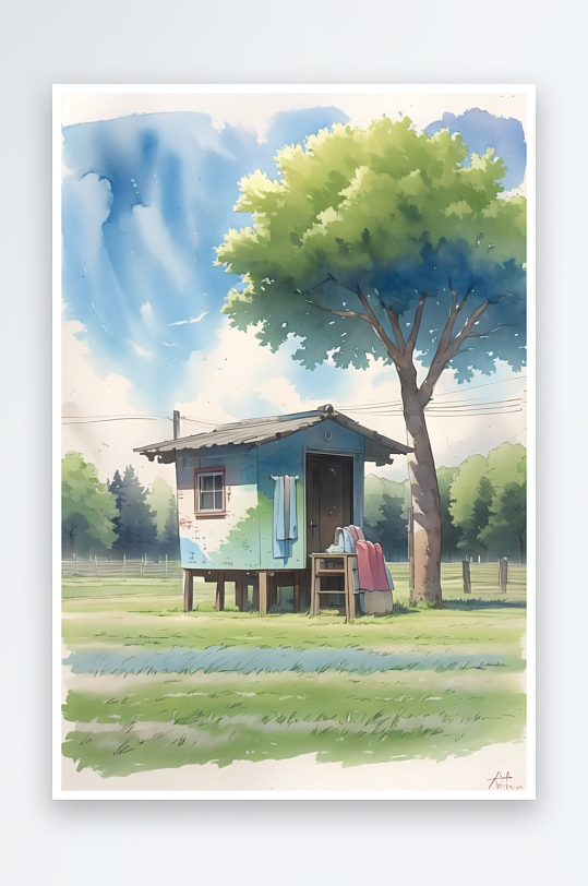 數(shù)字藝術(shù)水彩插畫風景插畫手繪水彩裝飾畫
