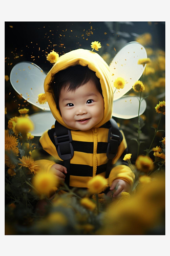 数字艺术儿童摄影卡通服饰摄影可爱小蜜蜂