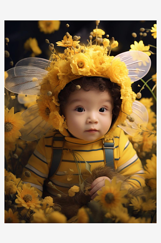 数字艺术儿童摄影卡通服饰摄影可爱小蜜蜂