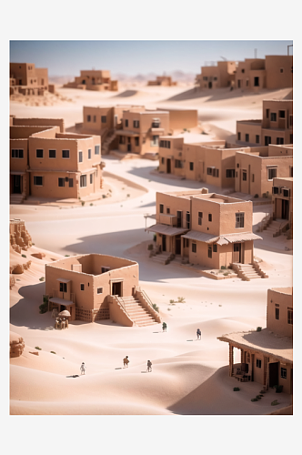 数字艺术戈壁风光沙漠风光微距模型微距拍摄