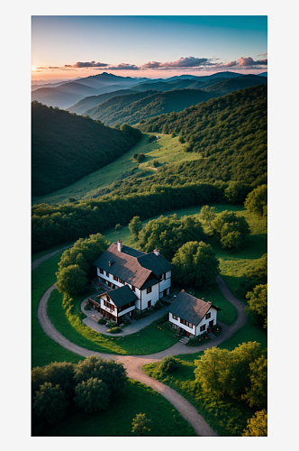 数字艺术田园风景庄园风景