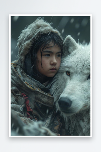 数字艺术创意摄影儿童摄影狼与少年