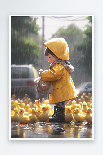 数字艺术儿童创意写真摄影小黄鸭