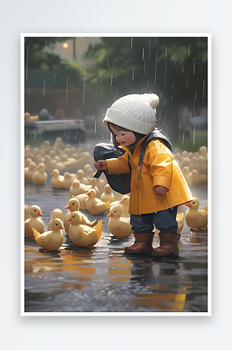 数字艺术儿童创意写真摄影小黄鸭