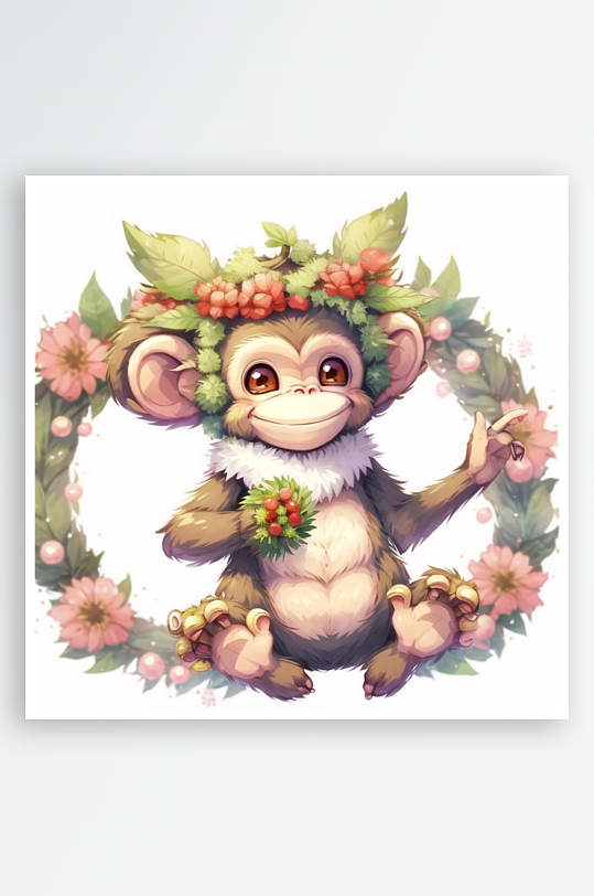 数字艺术12生肖十二生肖生肖猴卡通猴-众图网