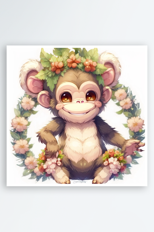 数字艺术12生肖十二生肖生肖猴插画-众图网