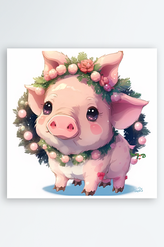 数字艺术生肖动物卡通猪漫画猪