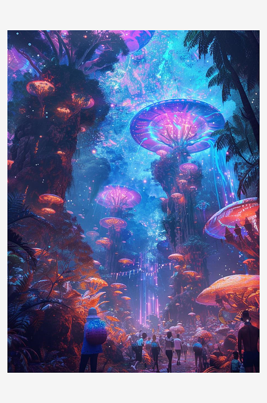 数字艺术超现实科幻插画场景科幻背景