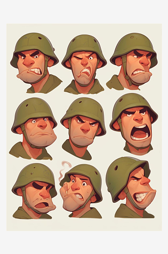 数字艺术头像表情包兵人表情包特种兵头像