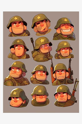 数字艺术头像表情包兵人表情包特种兵头像