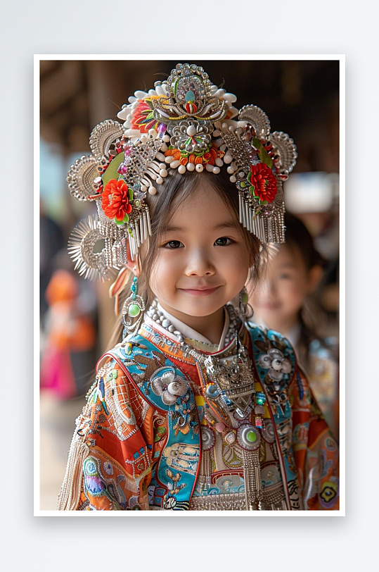 数字艺术儿童摄影创意摄影少数民族服装民族