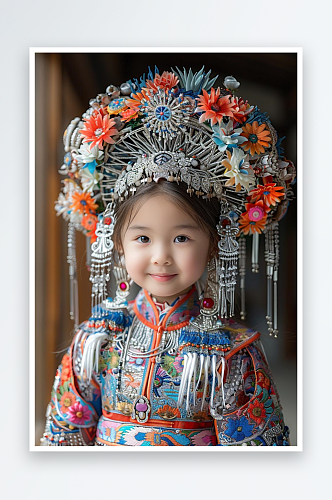 数字艺术儿童摄影创意摄影少数民族服装