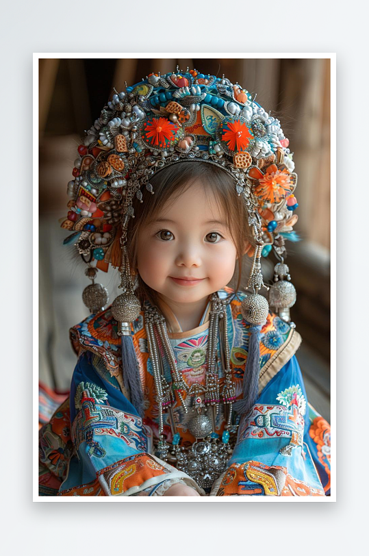 数字艺术儿童摄影创意摄影少数民族服装