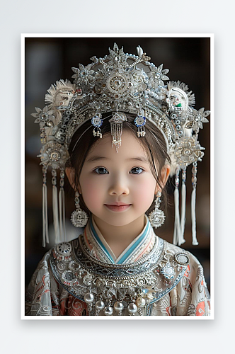 数字艺术儿童摄影创意摄影少数苗民族服装