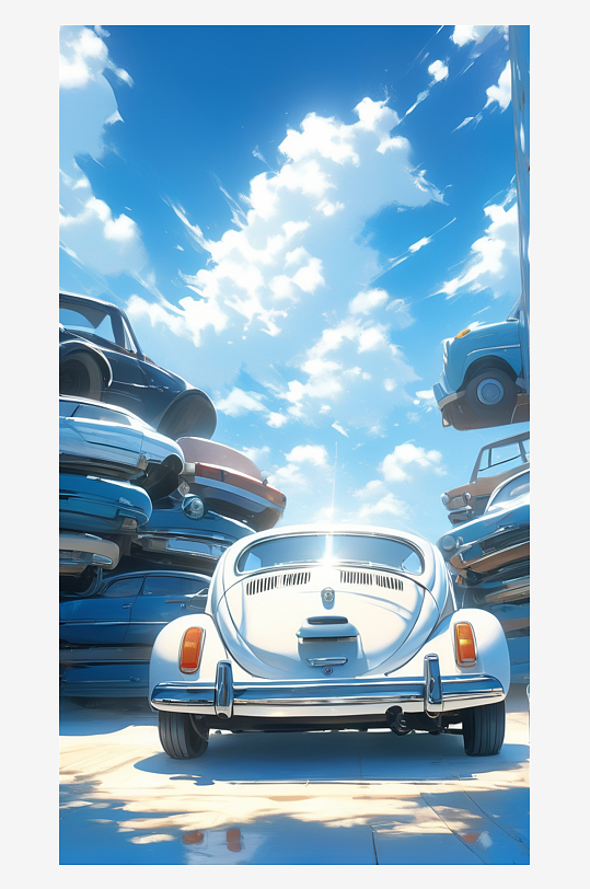 数字艺术海报背景手绘插图插画海边风景