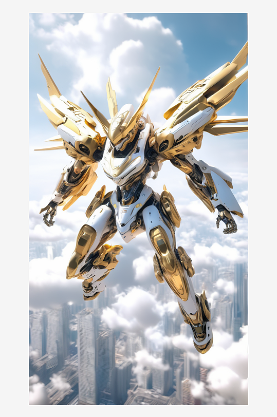 数字艺术超时空机甲战士机械机甲插图高达