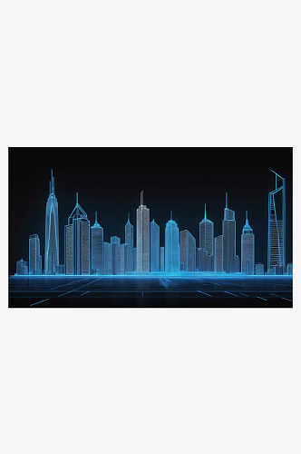 数字艺术科技线条感的城市图设计背景