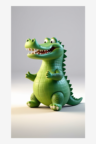 数字艺术卡通鳄鱼玩具鳄鱼ip设计模型设计