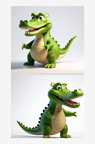 数字艺术卡通鳄鱼玩具鳄鱼ip鳄鱼设计模型