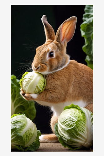 数字艺术萌宠兔子摄影宠物摄影动物插图宠