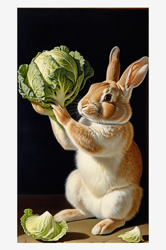 数字艺术萌宠兔子摄影宠物摄影动物插图宠