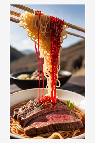 数字艺术牛肉面摄影食品摄影广告背景