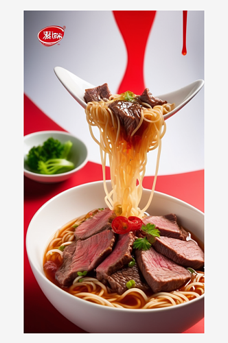 数字艺术牛肉面摄影食品摄影广告背景