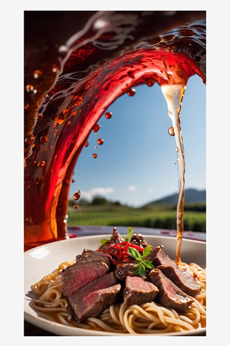数字艺术牛肉面摄影食品摄影广告背景素材