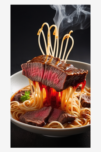 数字艺术牛肉面摄影食品摄影广告背景素材