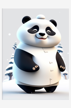 数字艺术熊猫ip形象设计玩偶设计