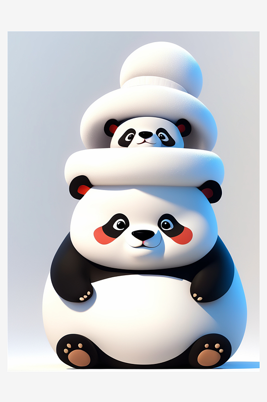 数字艺术熊猫ip形象设计玩偶设计
