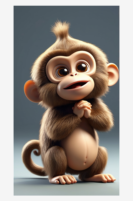 数字艺术动物设计卡通动物设计卡通猴子插
