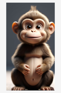 数字艺术动物设计卡通动物设计卡通猴子插
