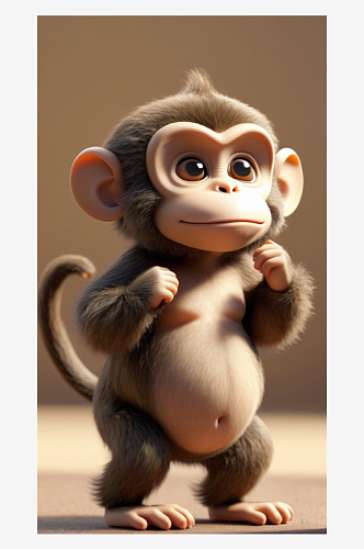 数字艺术动物设计卡通动物设计卡通猴子插画