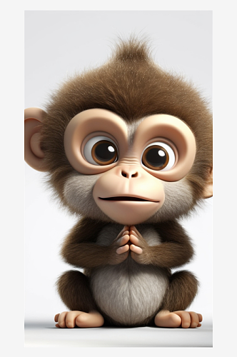 数字艺术动物设计卡通动物设计卡通猴子插画