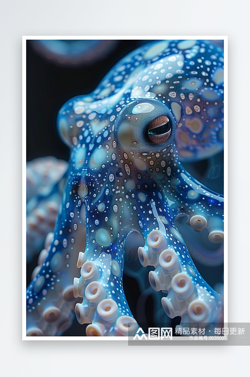 数字艺术透视海洋生物章鱼元素素材