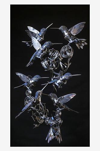 数字艺术机械鸟蜂鸟拼装蜂鸟