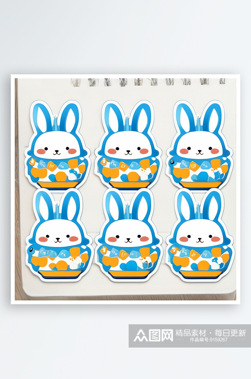 数字艺术卡通兔子贴纸表情卡通兔素材