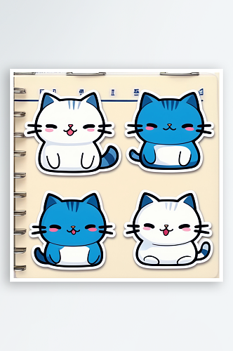 数字艺术卡通猫贴纸卡通表情包