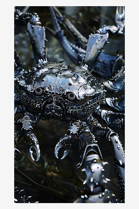 数字艺术螃蟹插画素材机甲螃蟹